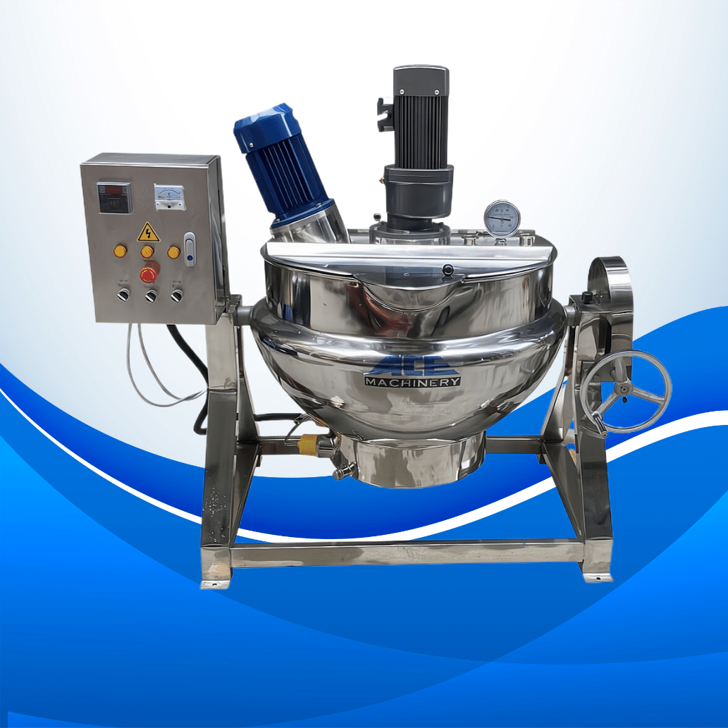 with a scraper mixer and a high-shear mixer