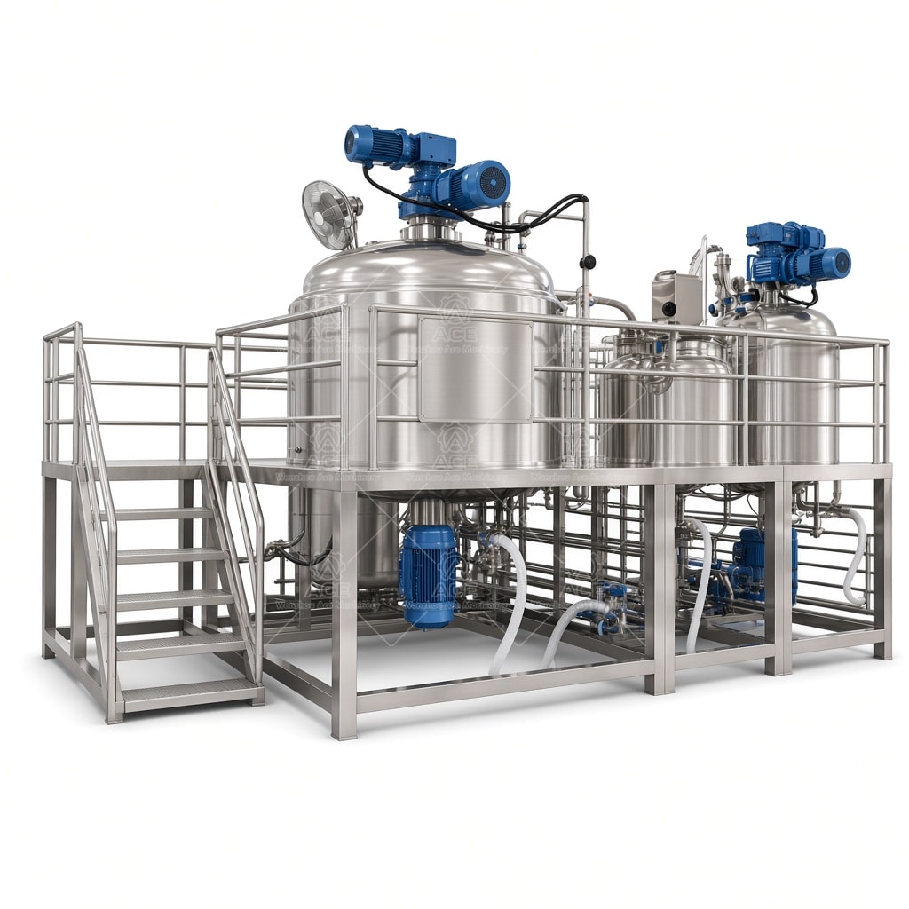 A_1492.jpg 3000L vakuumemulsionsblander til produktion af shampoo og rengøringsmidler - Billede 1