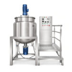 Mélangeur émulsifiant sous vide de 500 L avec PLC, élévateur hydraulique et agitateur à ruban