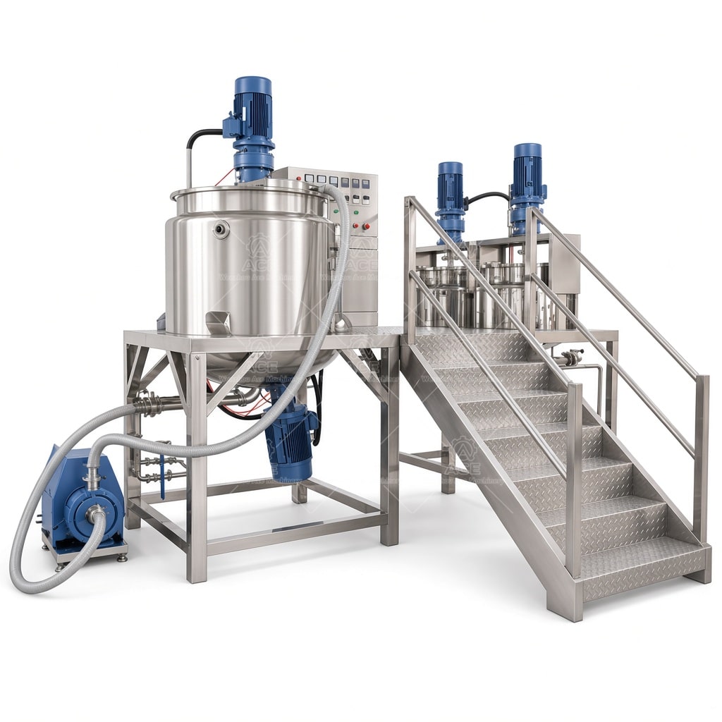 A_1334.jpg Laboratory Vacuum Emulsifying Mixer for Cosmetic Creams - Billede 1