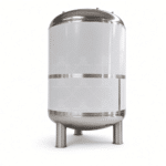 304/316L Stainless Steel Mobile Storage Tank with Wheels | Vertical Beverage Processing Container - Image 2