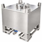 1000L 1500L 不锈钢 IBC 方形葡萄酒发酵罐，带冷却夹克和叉车 - 图片 4