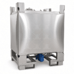 ถัง IBC สแตนเลส SS304 ขนาด 1000L สำหรับการจัดเก็บของเหลวอาหารและเคมีภัณฑ์