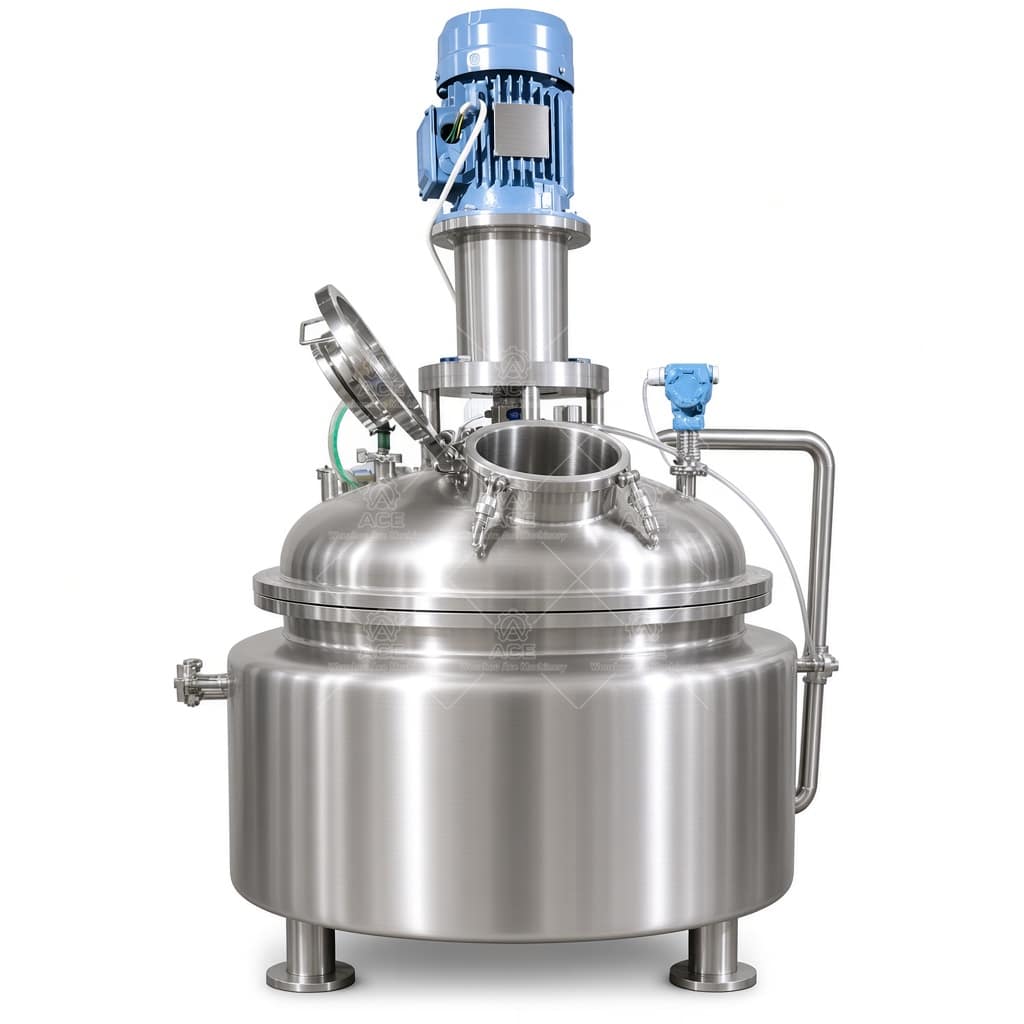 A_995.jpg Tanque reactor semi de acero inoxidable de 5000L, olla de reacción con chaqueta para el procesamiento de líquidos químicos - Imagen 1
