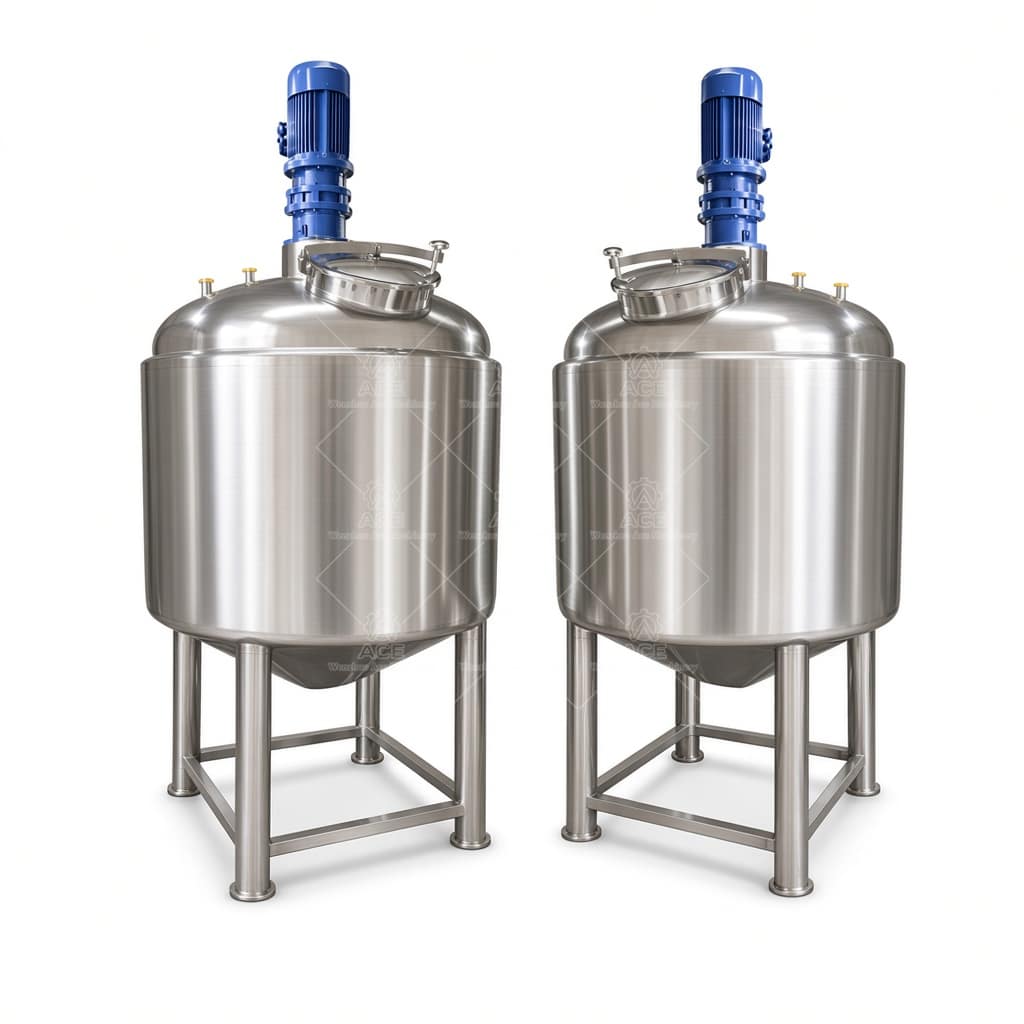 A_1015.jpg 500L Electric Heating Stainless Steel Reactor with Outer Coil, Food & Chemical Vacuum Mixing Tank - Image 1