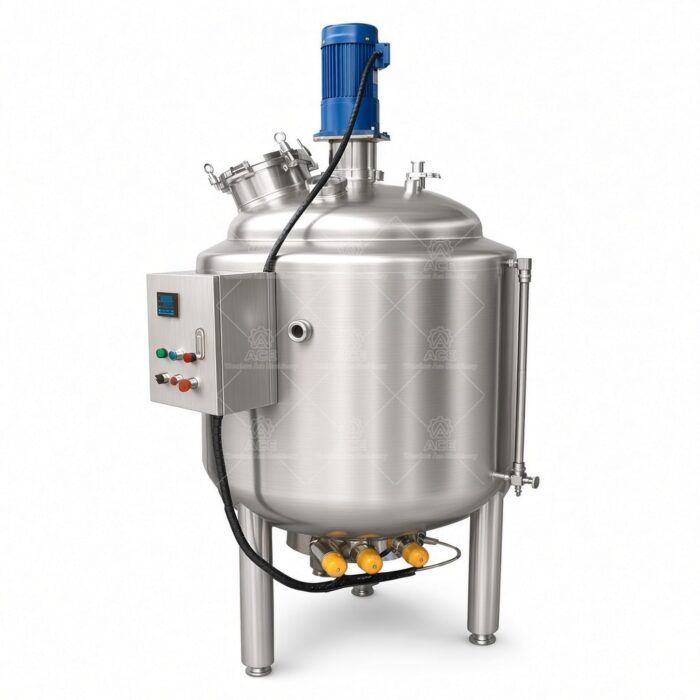 Reattore miscelatore emulsionante in acciaio inox da 5 tonnellate per lozione, detergente e pasta morbida - immagine 4