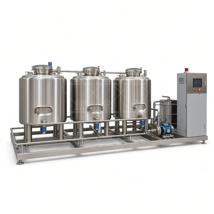 2000L 4-Vessel Jacketed CIP Station for Beer and Beverage Plants - Image 6