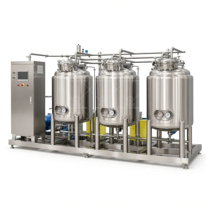 Carrito CIP alcalino de dos tanques con calentamiento eléctrico para limpieza de cervecería - Imagen 5