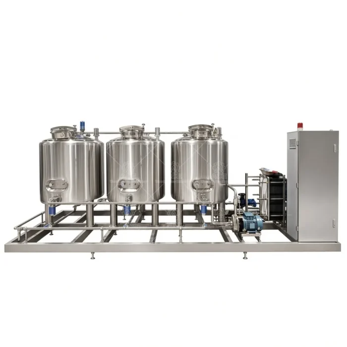 300L Movable Stainless Steel Dual Tank CIP System with Motor Washer Pump - Image 5