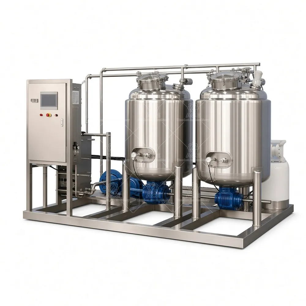 300L Movable Stainless Steel Dual Tank CIP System with Motor Washer Pump
