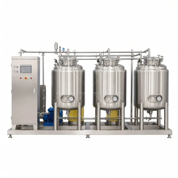 500L Stainless Steel Split Dual Tank CIP Cleaning Unit on Wheels - Image 2