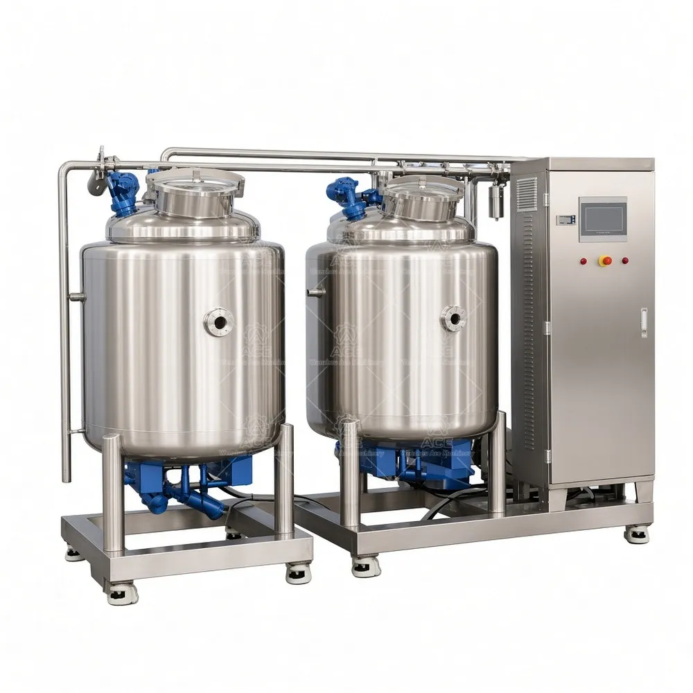 Integrated Stainless Steel CIP System – Pneumatic Explosion-Proof Tank Cleaning