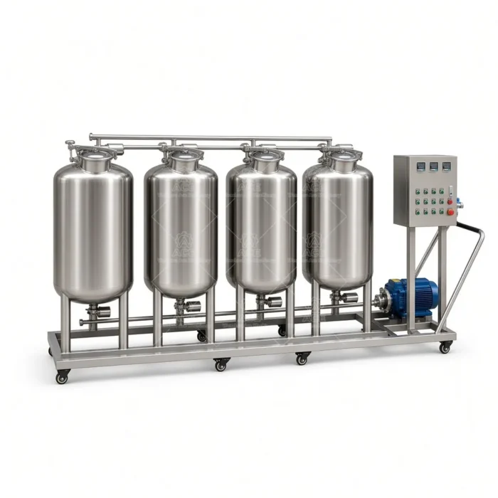 Double Tank CIP Cleaning Unit, Explosion-Proof Pump, Beer & Dairy - Image 4
