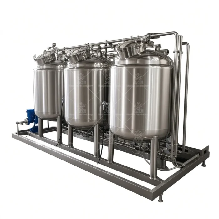 1200L Three-Tank Automatic CIP System 304/316L Acid/Base - Image 2