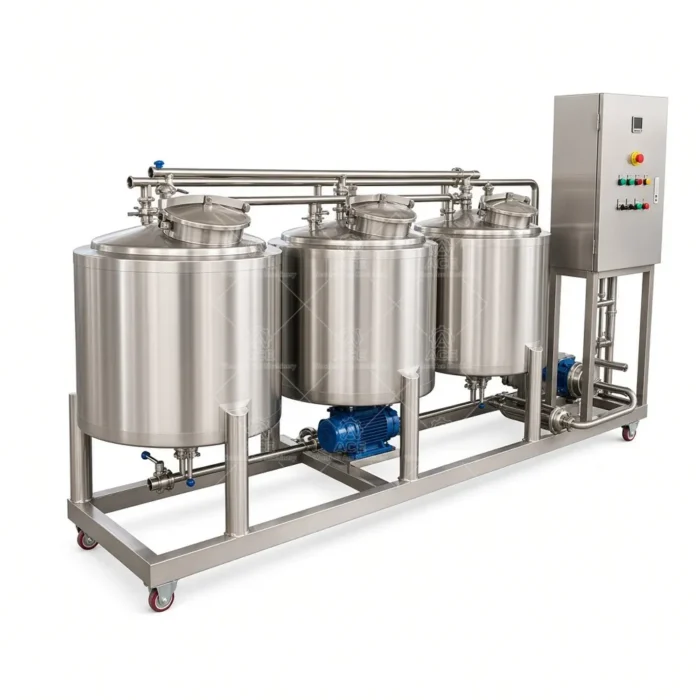 200L Manual CIP Cleaning Cart, 304 Stainless Tank & Pump - Image 3