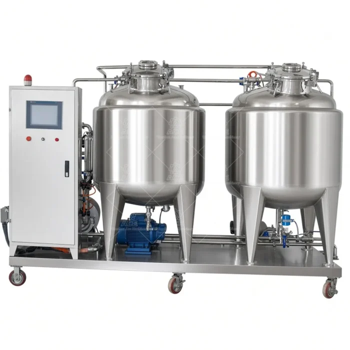200L Manual CIP Cleaning Cart, 304 Stainless Tank & Pump - Image 5
