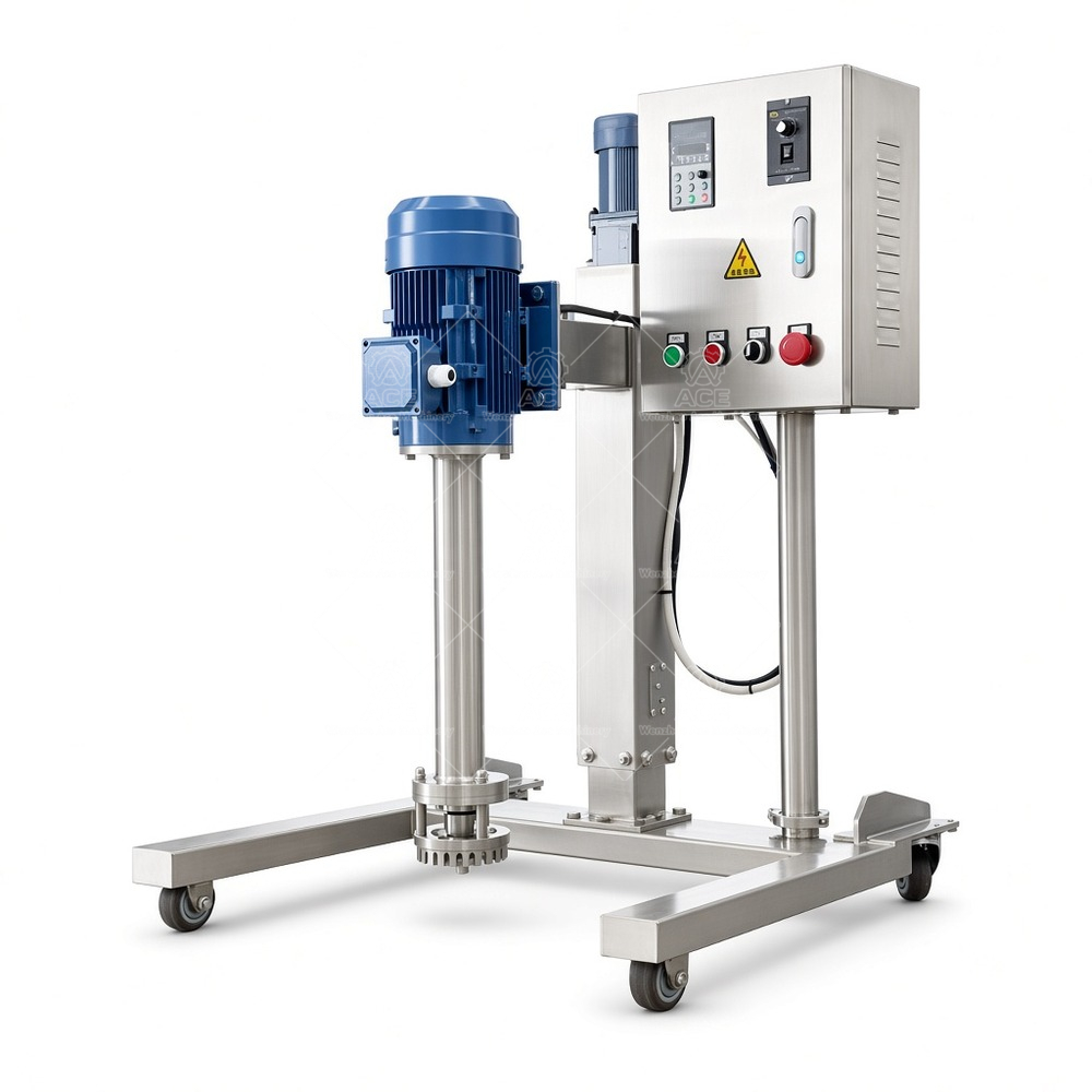 Mobile Lift High Speed Shear Mixer Homogenizer crema cosmetica lozione xantano