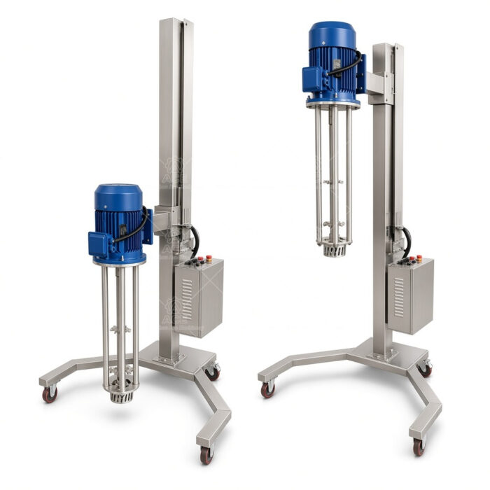 Emulsionatore omogeneizzatore ad alta taglio mobile, sollevamento elettrico, 1,5-11 kW - immagine 5