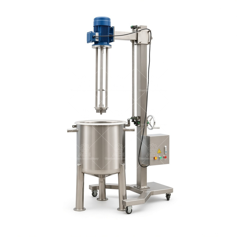 Movable Electric/Pneumatic Lifting Cosmetic Cream High Shear Homogenizer