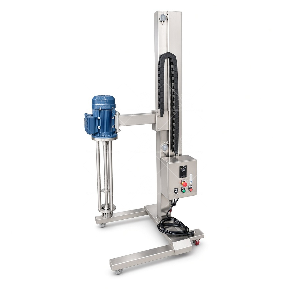 Batch High Shear Mixers (61).jpg Mobile Lift High Shear Mixer Omogeneizzatore per Crema Viso Gomma Xantano Olio di Silicone - immagine 1