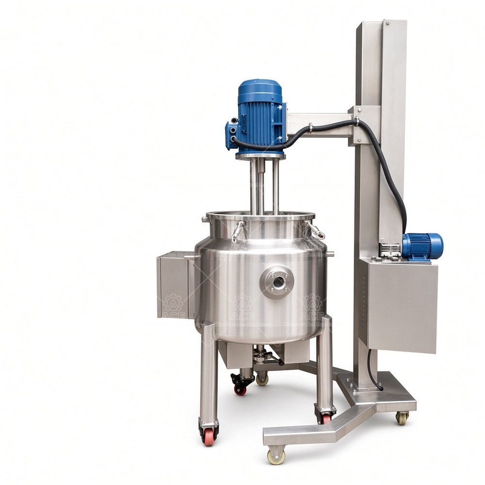 Batch High Shear Mixers (4).jpg Batch High Shear Mixer Pneumatic Lifting Movable Homogenizer Emulsifier - Image 1