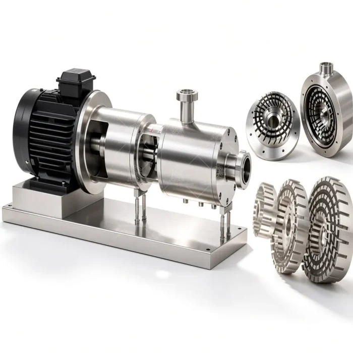 Pompa Emulsionatrice a Taglio Alto da 5,5KW con Condotto e Tramoggia da 45L - immagine 2