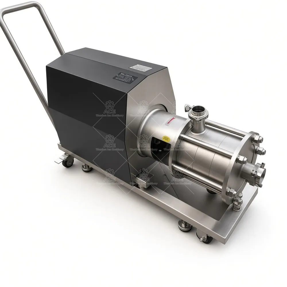 Pompa Emulsionante In-Linea ad Alta Taglio con Sistema di Raffreddamento su Carrello