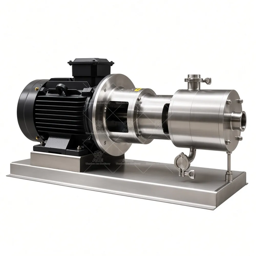 Ace Mixer 3-Stage Inline High Shear Emulsifier Mixer Pump con tramoggia